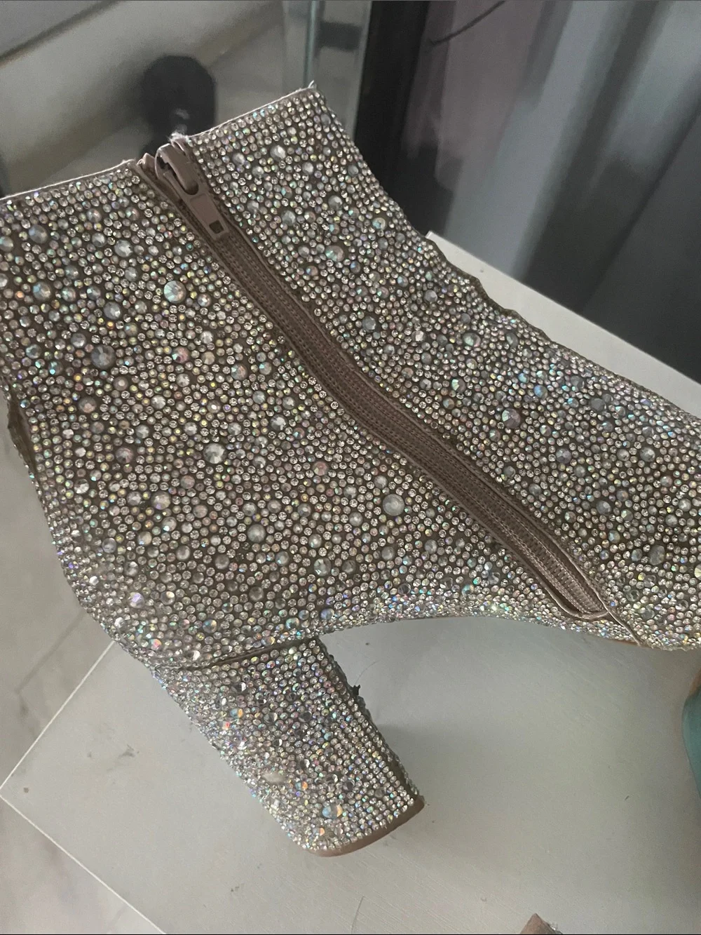 Betsey Johnson Sparkling Crystal-Embellished Women's Ankle Boots - Silver